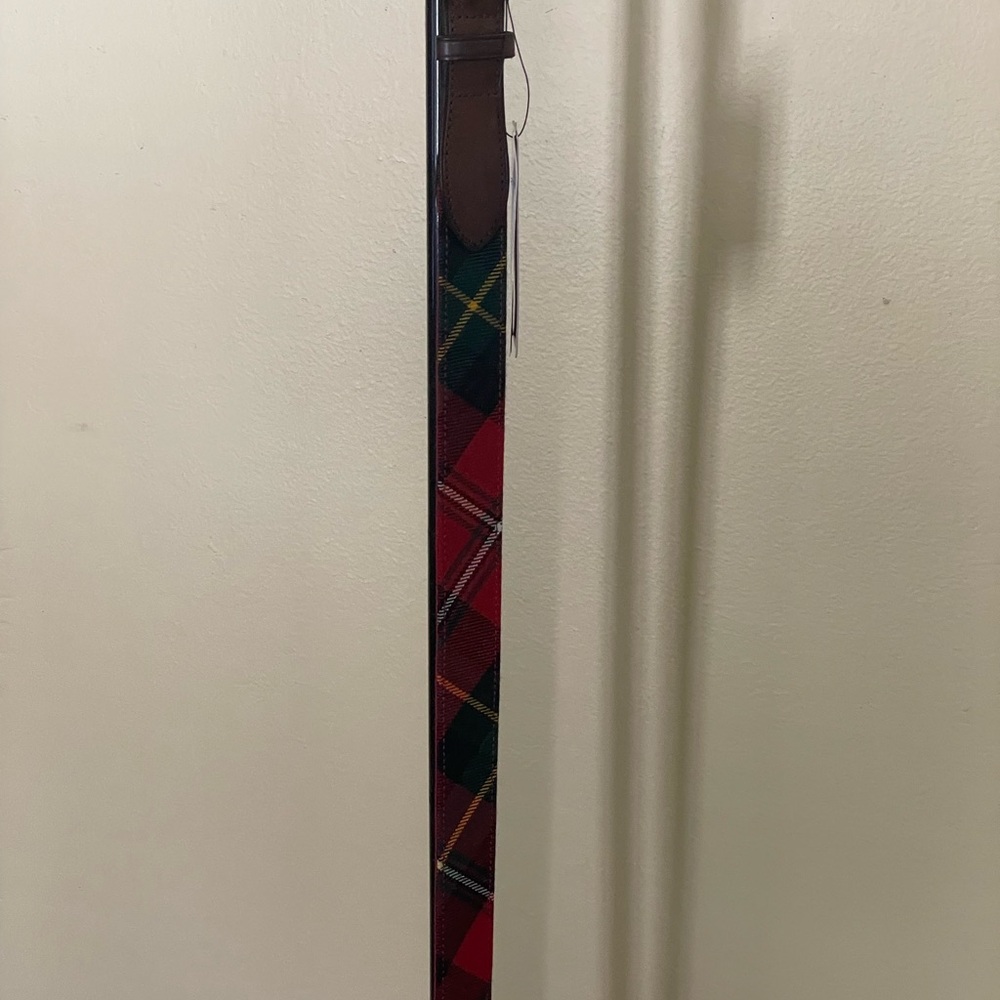 Ralph Lauren Tartan belt with leather accents - Picture 7 of 10